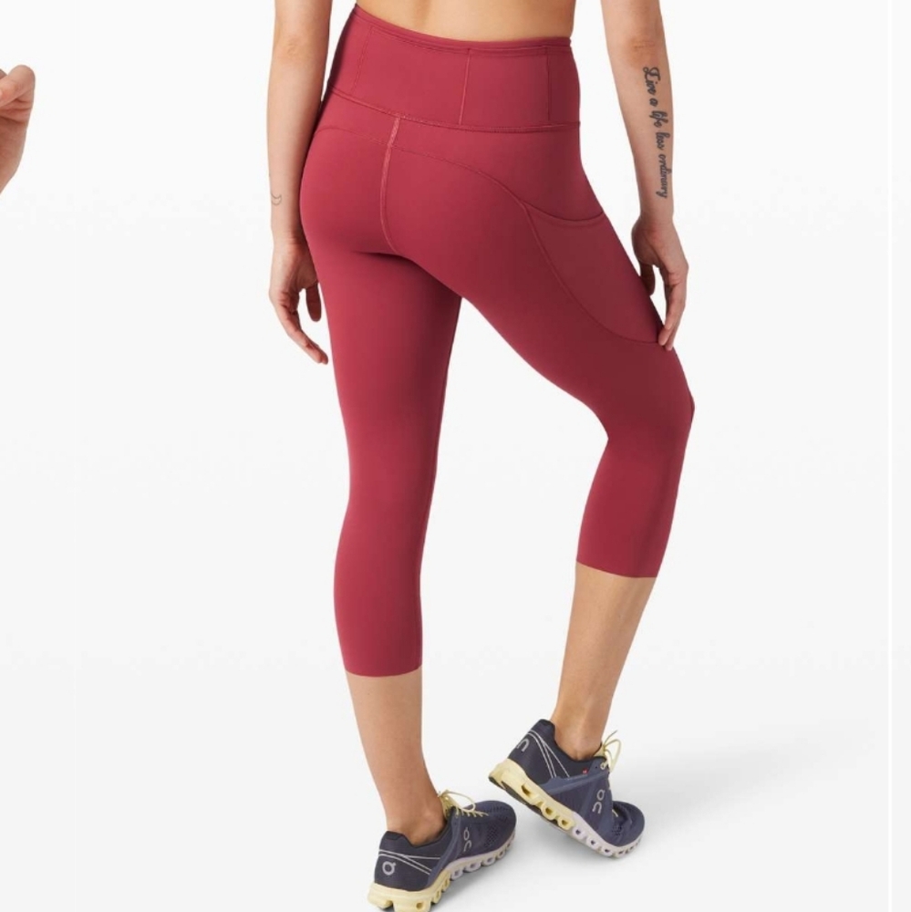 Lululemon Fast and Free Crop II 19" *Non-Reflective Leggings | Size 4 | Chianti - Picture 10 of 10